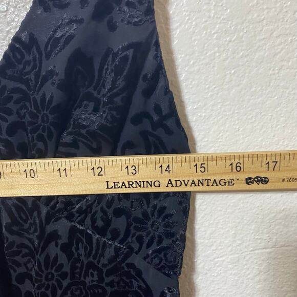 Vintage Y2K BCBG Black Floral Velvet Burnout Tank Maxi Dress Size 6 Whimsygoth - Picture 4 of 8